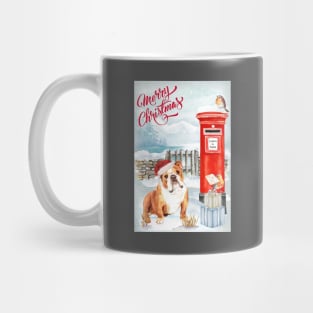 English Bulldog Merry Christmas Santa Dog Mug